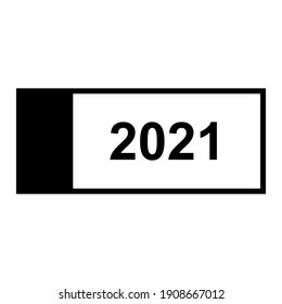 Year 2021 and banknote on white
