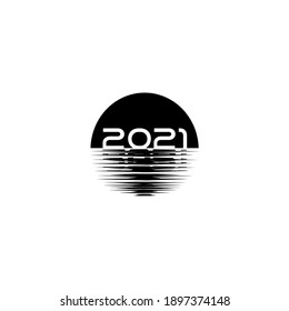 Year of 2021 for Calendar. Typhography. Text. Number. Illustration Vector