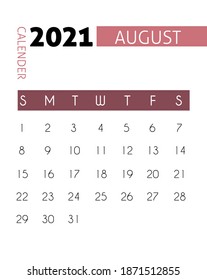 Plantilla de diseño vectorial de calendario 2021, diseño simple y limpio. ilustración de stock