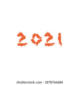 Year 2021 handraw design vector