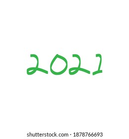 Year 2021 handraw design vector