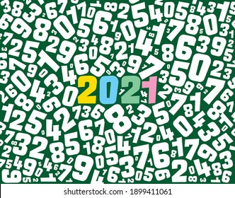 year 2021 and mixed numbers background