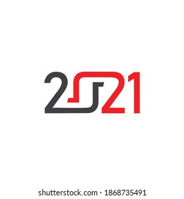 Year 2021 number illustration vector