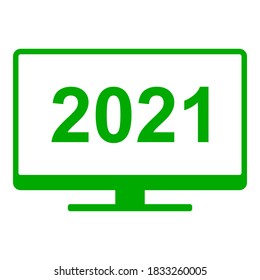 Año 2021 y pantalla en blanco