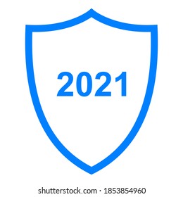 Año 2021 y escudo en blanco