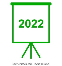 Año 2022 y rotafolio en blanco