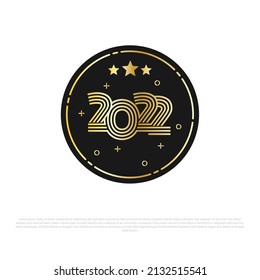 Jahr 2022 Goldener Brief, Vektorgrafik 