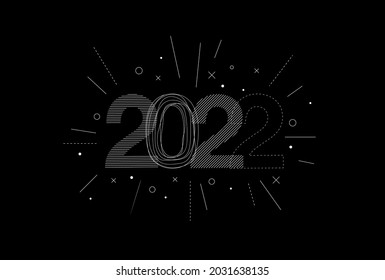 Year of 2022 line illustration