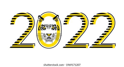 Año 2022. El año del tigre. Ilustración del vector