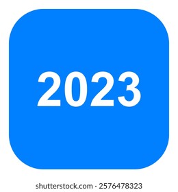 Year 2023 and app icon on white