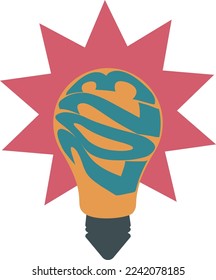 Logotipo de diseño vectorial de idea de bulbo de año 2023