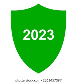Año 2023 y escudo en blanco