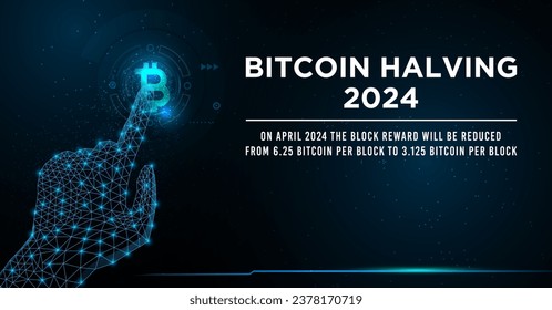 Year 2024 crypto bitcoin halving celebration background