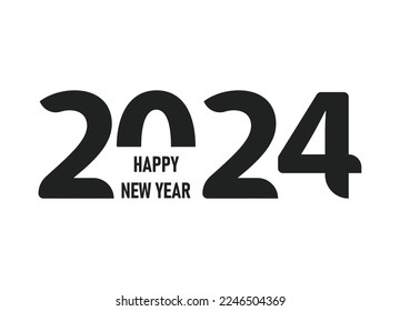 year 2024.
2024 logo text design.Celebration typography poster, banner or greeting card for Happy New Year.