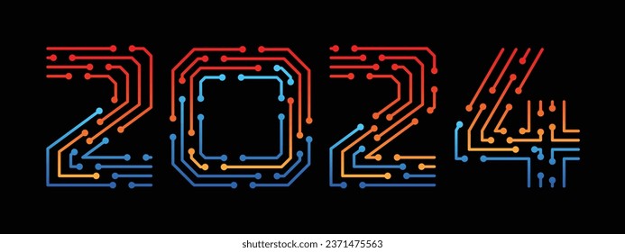 Año 2024 hecho a partir de la placa de circuito