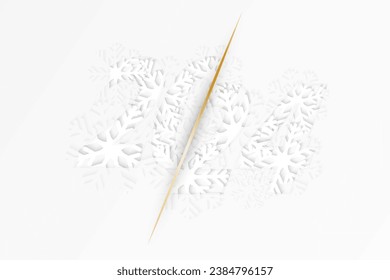 Diseño abstracto blanco del año 2024 con copos de nieve para el diseño de Año Nuevo. Ilustración vectorial.