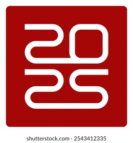 Logotipo do ano de 2025 com efeito de sombra. Ilustração vetorial.