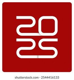 Logotipo do ano de 2025 com efeito de sombra. Ilustração vetorial.