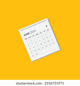 Year 2025 Monthly desk calendar for 2025 year on white background