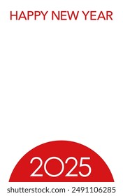 The Year 2025 New Year’s Greeting Card Template With The Rising Sun And Text Space. Vector illustration. 