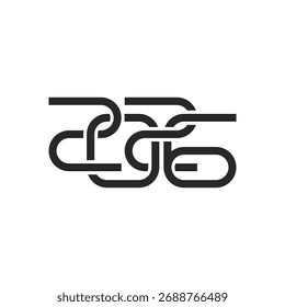 Year 2026 with black and white background. Vector illustration