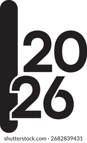 Año 2026 Tipografía audaz para el concepto de visión futura