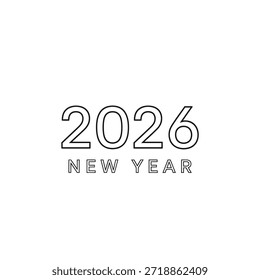 El año 2026 se muestra en negrita con las palabras Año Nuevo debajo.