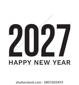 Year 2027 Typography With Text Black On White Background