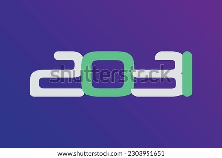 Year 2031 numeric typography text vector design on gradient color background. 2031 historical calendar year logo template design.