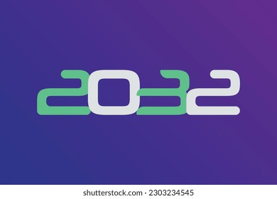 Year 2032 numeric typography text vector design on gradient color background. 2032 historical calendar year logo template design.  svg