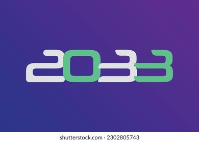 Year 2033 numeric typography text vector design on gradient color background. 2033 historical calendar year logo template design. 
