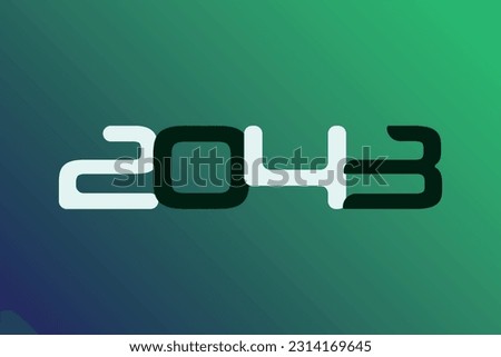 Year 2043 numeric typography text vector design on gradient color background. 2043 historical calendar year logo template design. 