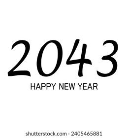 YEAR 2043.HAPPY NEW YEAR LOGO