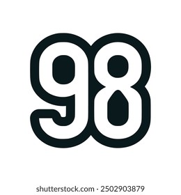 year 98 t shirt fashion sticker vector illustration template design