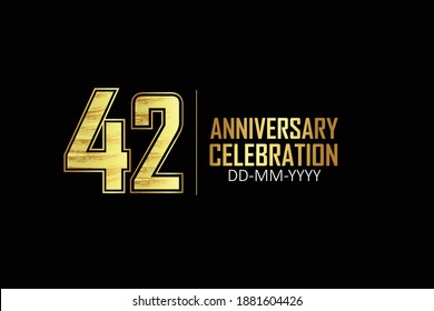 year anniversary celebration Yellow Golden Color Sporty Design logotype. anniversary logo isolated on Black background, for celebration, invitation card, and greeting card - Vector