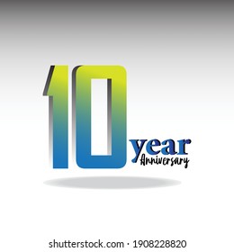 Year Anniversary Logo Vector Template Design Illustration red blue and white