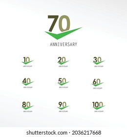 Year Anniversary Set Elegant Vector Template Design Illustration