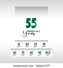 Year Anniversary Set Elegant Vector Template Design Illustration