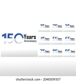 Year Anniversary Set Elegant Vector Template Design Illustration