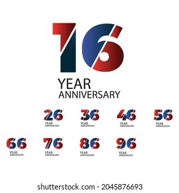 Year Anniversary Set Elegant Vector Template Design Illustration