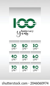 Year Anniversary Set Elegant Vector Template Design Illustration
