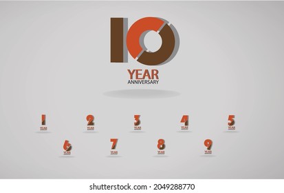 Year Anniversary Set Elegant Vector Template Design Illustration