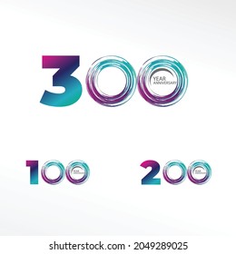 Year Anniversary Set Elegant Vector Template Design Illustration