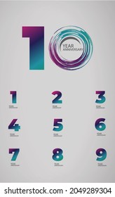 Year Anniversary Set Elegant Vector Template Design Illustration
