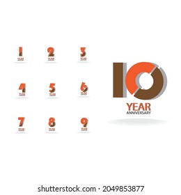 Year Anniversary Set Elegant Vector Template Design Illustration