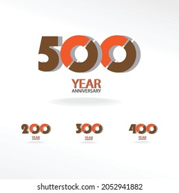 Year Anniversary Set Elegant Vector Template Design Illustration