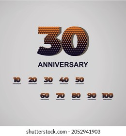 Year Anniversary Set Elegant Vector Template Design Illustration