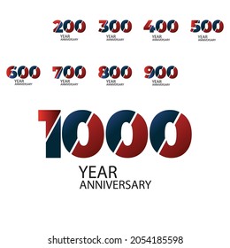 Year Anniversary Set Elegant Vector Template Design Illustration