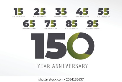 Year Anniversary Set Elegant Vector Template Design Illustration