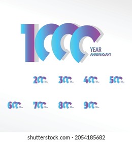Year Anniversary Set Elegant Vector Template Design Illustration